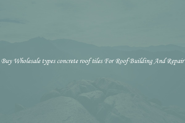 Buy Wholesale types concrete roof tiles For Roof Building And Repair