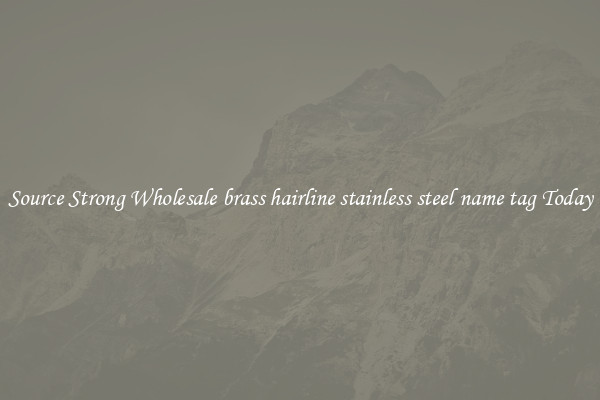 Source Strong Wholesale brass hairline stainless steel name tag Today