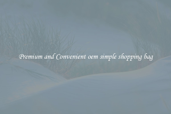 Premium and Convenient oem simple shopping bag