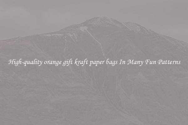 High-quality orange gift kraft paper bags In Many Fun Patterns