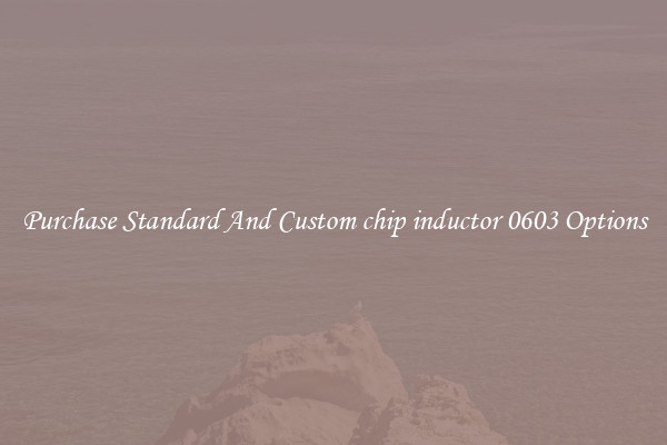 Purchase Standard And Custom chip inductor 0603 Options
