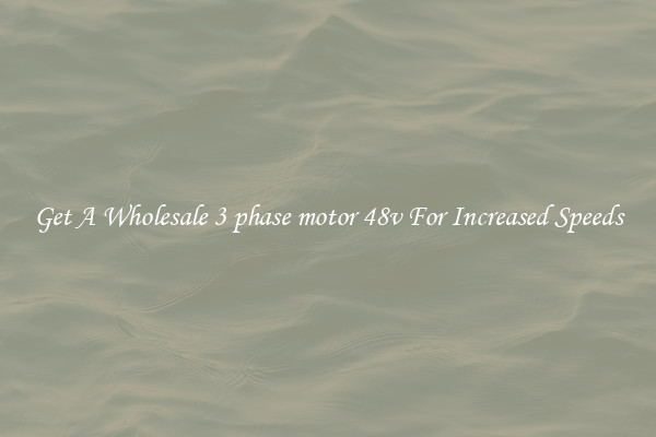 Get A Wholesale 3 phase motor 48v For Increased Speeds